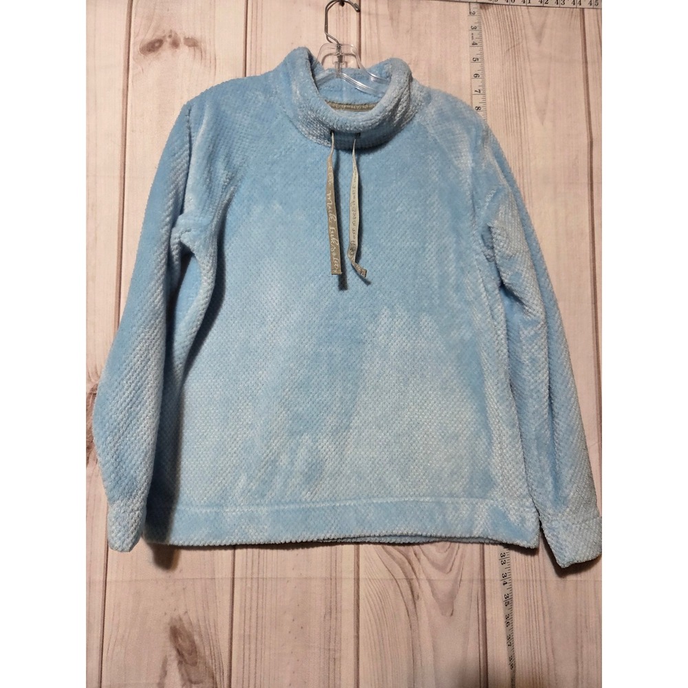 The Original MUK LUKS Plush Fleece Mock Neck Sweatshirt‎ Womens Small Blue